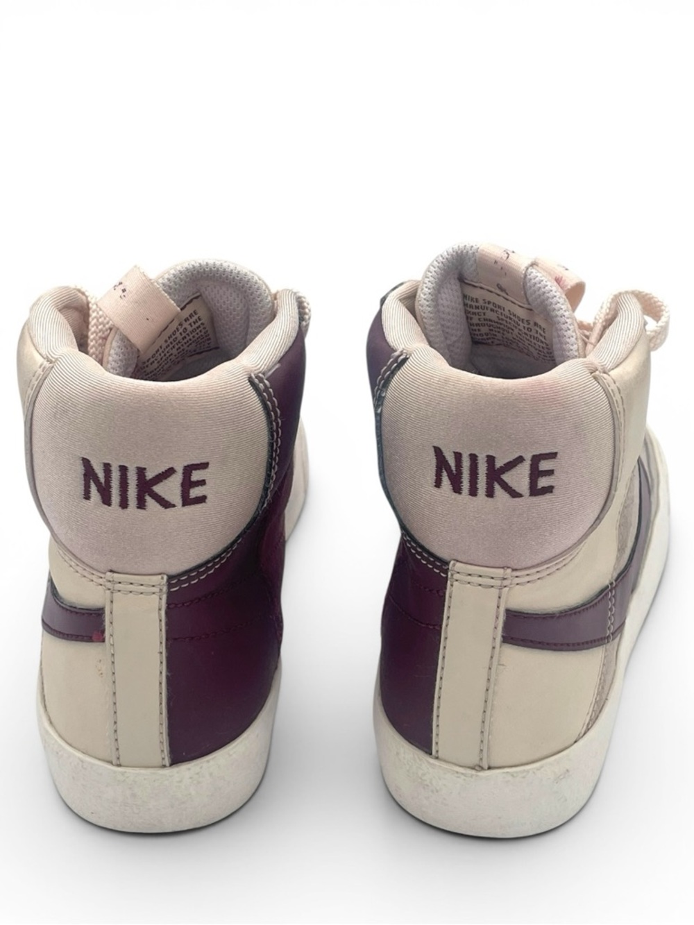 Nike Blazer Mid Burgundy Beige Sneakers Youth 4Y Women 6 Retro Casual - Picture 6 of 11
